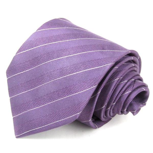 バグッタ ネクタイ ストライプ柄 高級 シルク イタリア製 メンズ パープル Bagutta