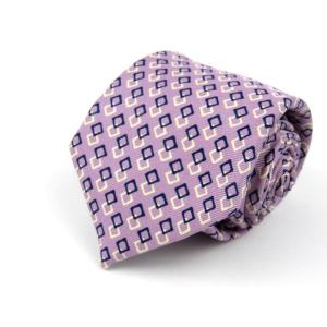 バランタイン ブランドネクタイ スクエアドット柄 シルク イタリア製 メンズ パープル BALLAN...