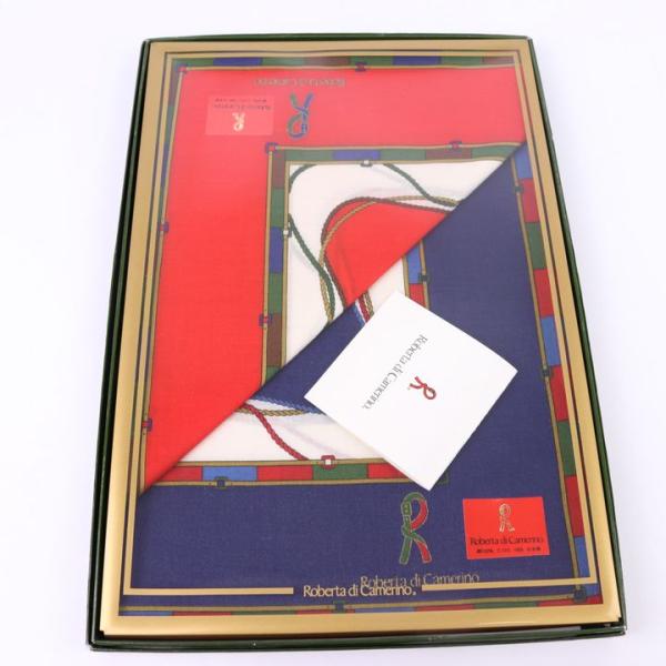 ロベルタ・ディ・カメリーノ ハンカチ 未使用 2点セット ブルー/レッド ブランド 小物 レディース...