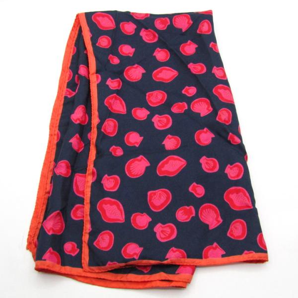 タラ ジャーモン スカーフ ストール 貝殻柄 シルク イタリア製 ブランド 小物 レディース ネイビ...