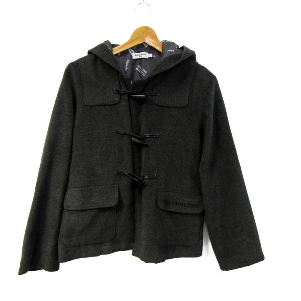 ブルークロス ダッフルコート ショート丈 アウター キッズ 女の子用 Lサイズ グレー BLUE C...