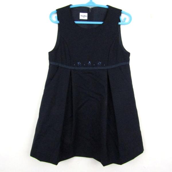 ファミリア ノースリーブワンピース ドレス トップス キッズ 女の子用 100サイズ ネイビー Fa...