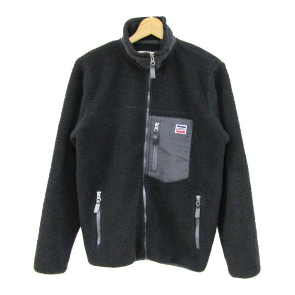 リーバイス ブルゾン ジャケット アウター ボアフリース メンズ Mサイズ 黒×グレー Levi&apos;s