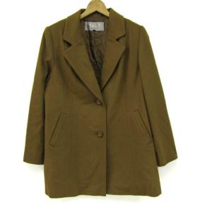 藤井毛織 ステンカラーコート アウター　カシミア　日本製 レディース 11Rサイズ 黄土色 FUJII KEORI LTD.
