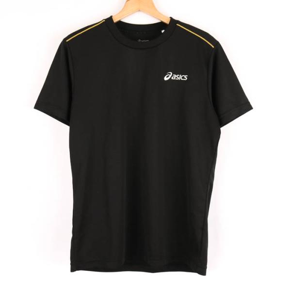 アシックス 半袖Tシャツ ワンポイントロゴ スポーツウエア メンズ Lサイズ ブラック asics