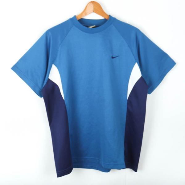 ナイキ 半袖シャツ トップス ロゴT バックロゴ スポーツウエア メンズ Lサイズ 青×紺 NIKE
