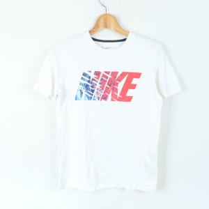 ナイキ 半袖Ｔシャツ トップス ロゴT ラメ スポーツウエア キッズ 男の子用 Mサイズ 白×赤×青 NIKE｜kbnet2019v2