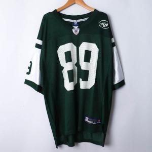 リーボック Tシャツ アメフト ユニフォーム NFL ジェッツ #89 ゲームシャツ 大きいサイズ US古着 メンズ Lサイズ グリーン Reebok｜kbnet2019v2