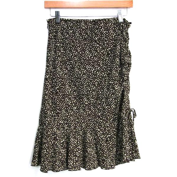 フラジール フレアスカート ブランド ボトムス 日本製 黒 白 レディース 38サイズ ブラック×ホ...