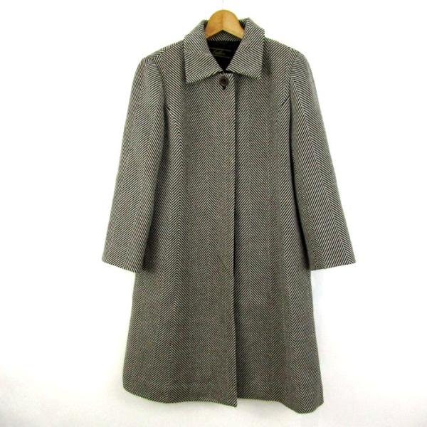 レリアン ウールコート ヘリンボーン カシミヤ混 アウター レディース 9サイズ ブラウン系×ベージ...