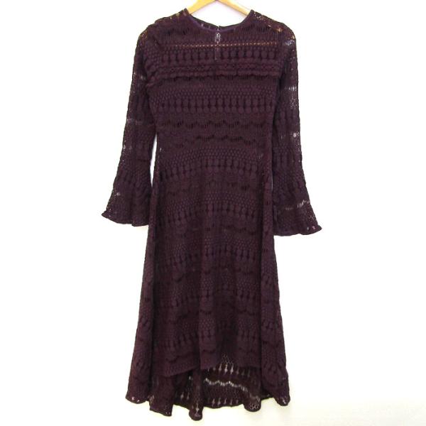 フレイアイディー レースニットワンピース 長袖 ブランド トップス レディース パープル系 FRAY...