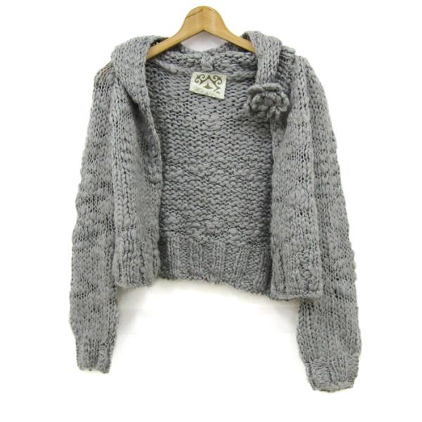 タップルーツ カーディガン トップス ニットジャケット コサージュ付き レディース フリーサイズ グ...