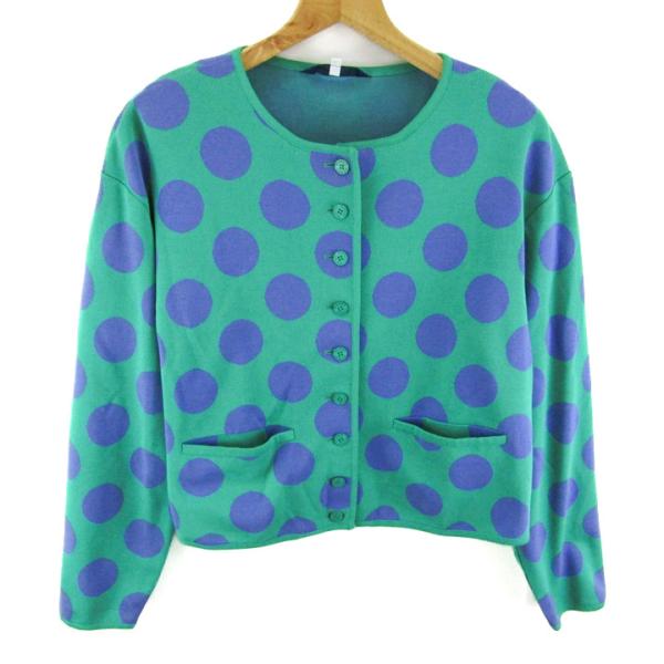ミックマック カーディガン 長袖 ブランド トップス レディース Fサイズ グリーン×パープル mi...