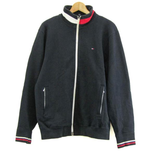 トミーヒルフィガー ブルゾン ジャケット アウター スウェット メンズ Lサイズ ブラック TOMM...