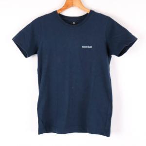 モンベル Tシャツ 半袖 クルーネック ロゴT アウトドア カットソー トップス コットン100％ レディース Sサイズ ネイビー mont-bell