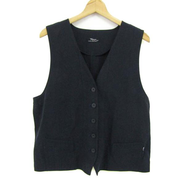 トピィーズ ベスト ジャケット アウター Vネック ジレ 日本製 レディース Sサイズ ネイビー T...
