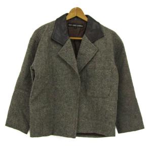 49アベニュージュンコシマダ テーラードジャケット アウター ツイード レディース 9サイズ 茶×白 49AV.junko shimada