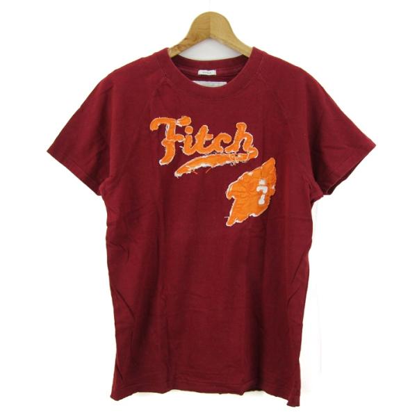 アバクロンビー＆フィッチ 半袖Ｔシャツ クルーネック トップス メンズ Mサイズ レッド×オレンジ ...