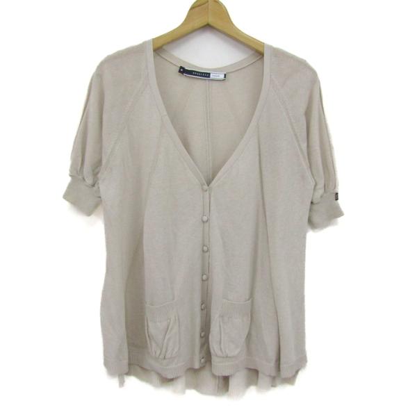 スポーツマックスコード カーディガン トップス 半袖 Vネック コットンニット レディース Mサイズ...