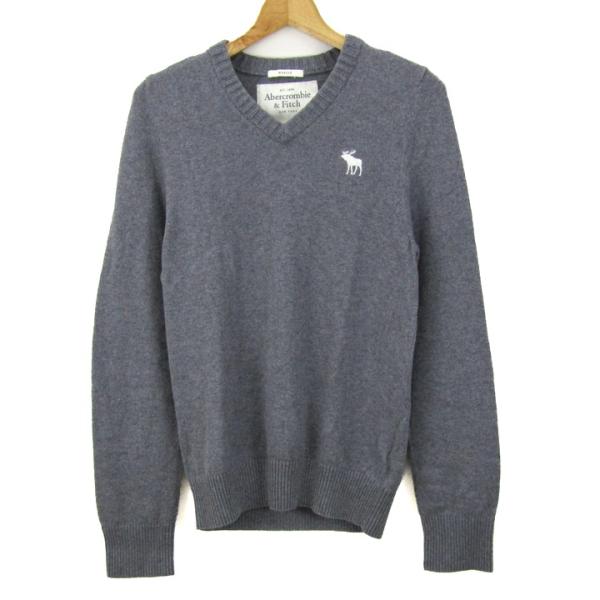 アバクロンビー&amp;フィッチ セーター 長袖 Vネック カシミヤ混 トップス レディース Mサイズ グレ...