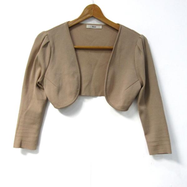 ルネ ノーカラージャケット ボレロ アウター レディース 36サイズ ベージュ Rene