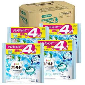 【ケース販売】ボールド 洗濯洗剤 ジェルボール 洗濯水をデトックス 爽やかプレミアムクリーン 詰め替え 大容量 63個約4倍x4袋