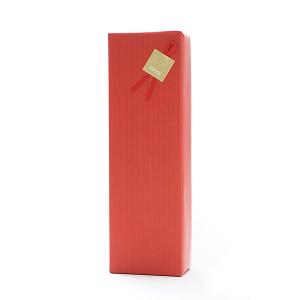 ギフトボックス（1本用）包装紙【赤】・のし可｜kbwine
