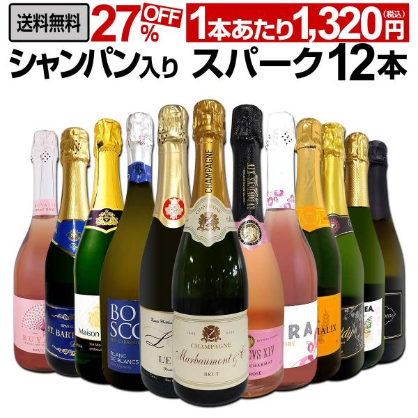 シャンパン スパークリングワイン 白 セット フランス スペイン 12本 wine set spar...