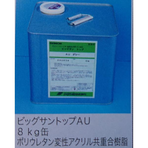 ビッグサントップＡＵ　8kg　防水層保護塗料　水性アクリルウレタン系樹脂　グレー／ダークグレー　ビッ...