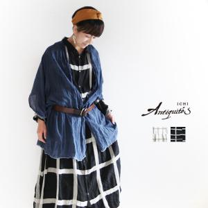 ICHI Antiquite's イチアンティークス 601211 ラティスチェックシャツワンピース ゆったり 日本製 ナチュラル 服 pumila プミラ レディースファッション