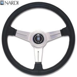 NARDI ナルディ N111 BKレザー&SVスポーク グレーステッチ