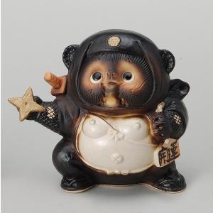 入荷未定】信楽焼 561-04 くノ一狸（赤） たぬき【メーカー直送】【同 