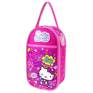 アウトレット品 ハローキティ ローズピンク ナイロンシューズケース お名前ホルダー付き シューズバッグ 入園入学  通園通学 キッズ 女の子 サンリオ sanrio