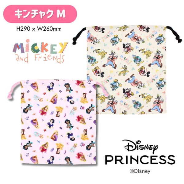 メール便2個以上送料無料 ディズニー 巾着M 通園 通学 巾着袋 給食袋 小物入れ キッズ 子供 女...