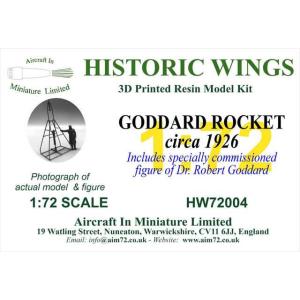 AIM-HW72004  ゴダート・世界初の液体プロペラロケット 1/72スケール　レジンキット｜kcraft