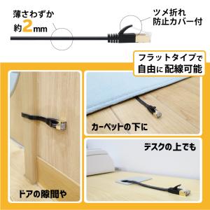 1m CAT7 フラットLANケーブル 超高速...の詳細画像3
