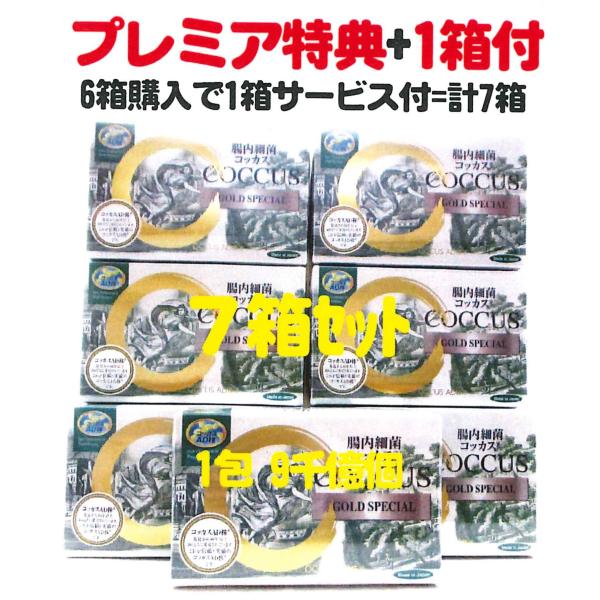 コッカスゴールドx6箱+特典1箱サービス付=お買得7箱set・アドバンス100包入・コッカス菌1包9...
