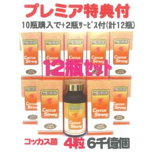 コッカスストロングx10瓶+2瓶サービス特典付=計12瓶お買得品・濃縮乳酸菌コッカス4粒6千億個・アドバンス   <会員限定・優待価格>｜kdckdc