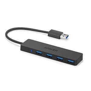 Anker USB3.0 ウルトラスリム 4ポートハブ, USB ハブ バスパワー 軽量 コンパクト MacBook / iMac / Su