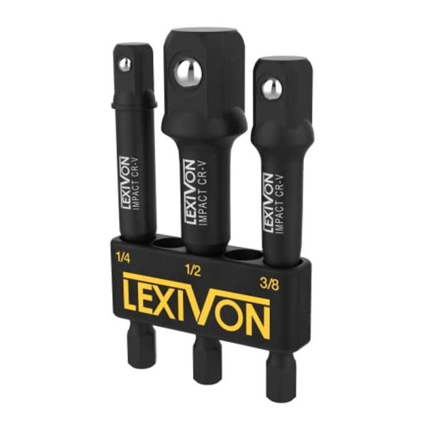 LEXIVON インパクトグレード ソケットアダプターセット 3&quot; 延長ビット ホルダー付き | 3...