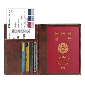 Fintie パスポートケース ホルダー トラベルウォレット スキミング防止 安全な海外旅行用 高級PUレザーパスポートカバー 多機能収納ポ｜kdline
