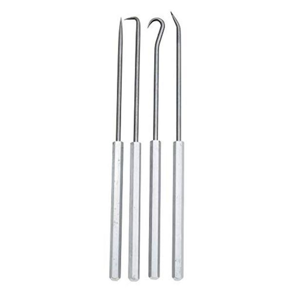 Pick and Hook Set, Steel, 6-5/16in.L, 4 pcs
