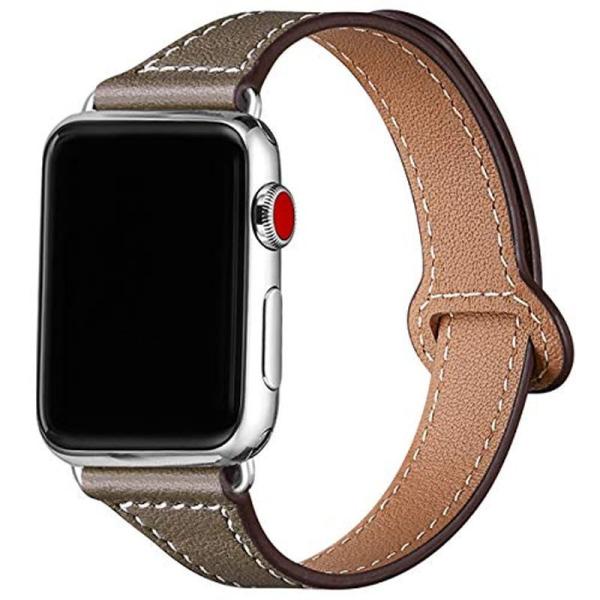 LOVLEOPコンパチブル apple watch バンド 42mm 44mm 45mm，本革ルプア...