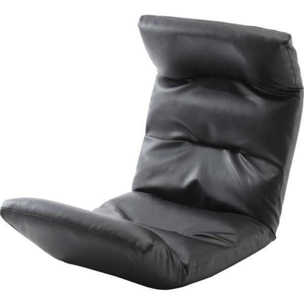 セルタン 座椅子 高反発 和楽の雲 上タイプ PVC レザー ブラック 頭部脚部リクライニング 日本...