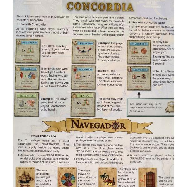 Concordia: 8 Forum Cards &amp; Navegador Privilege Car...