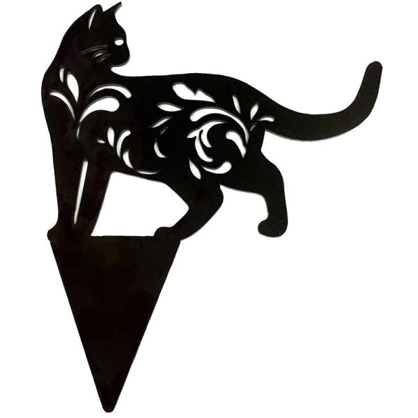 (ADOSSY) ガーデンオーナメント 動物 猫 子猫 ガーデニング オブジェ 庭 屋外 挿入式 黒...