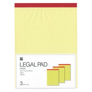 PADになります。 リーガルパッド A4変型サイズ（Lサイズ）216×279mm 横罫 50枚 3冊入り