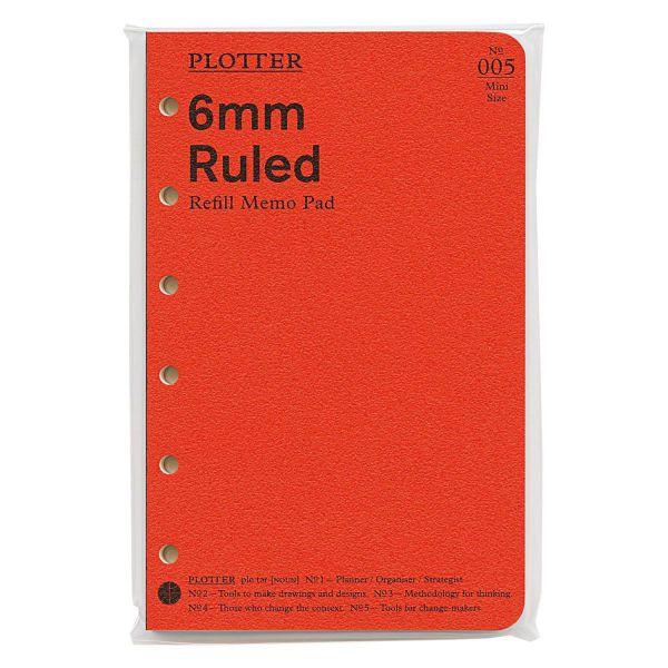 ミニ6穴サイズ PLOTTER/プロッター 6mm罫線 メモパッド システム手帳リフィル 77716...