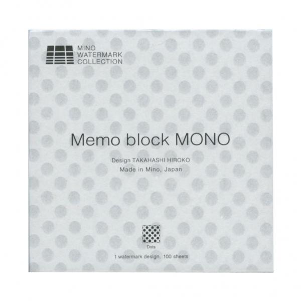 Memo block メモブロック MONO 透かし和紙 Dots 美濃和紙