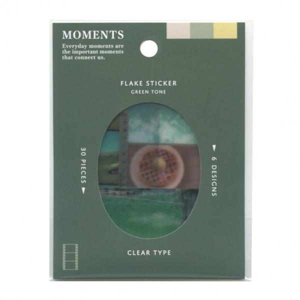MOMENTS STICKER/モーメンツフレークステッカー green tone おしゃれ シール...